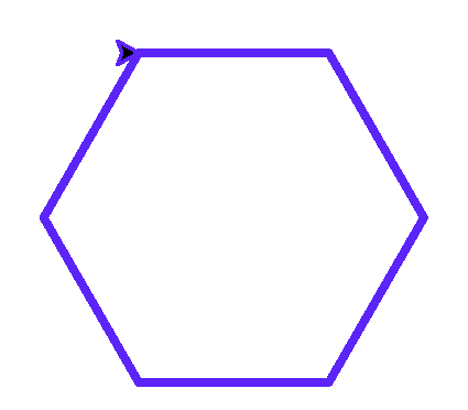 Правильный шестиугольник, нарисованный функцией draw_polygon